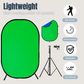 Fliq Portable Green Screen behind creator streaming home studio setup