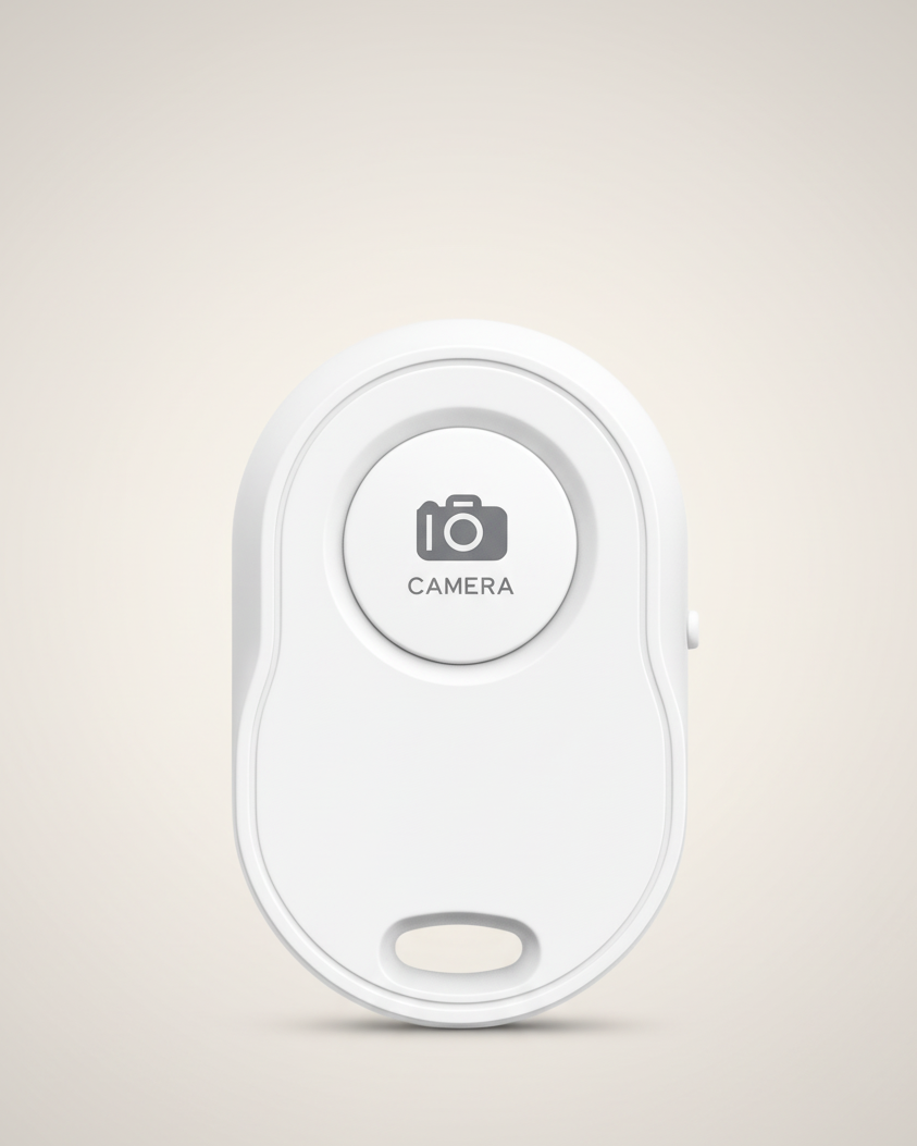 Fliq Bluetooth Remote compact size front view single shutter button