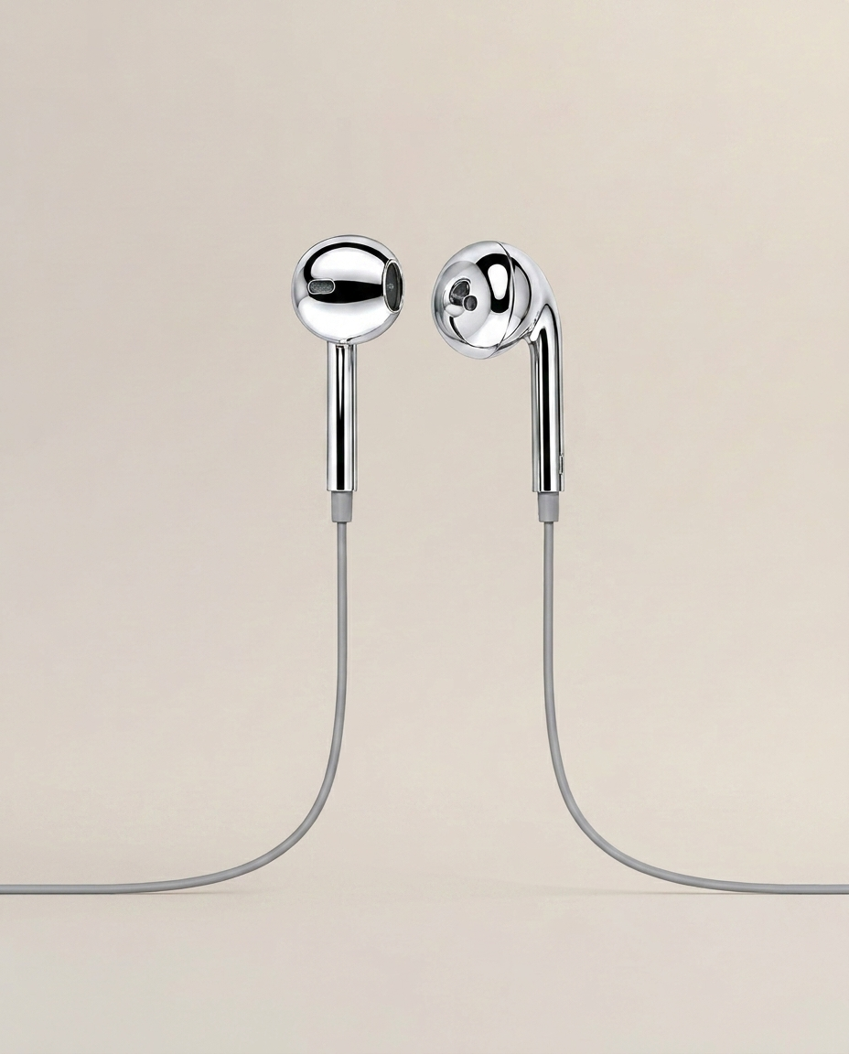 Fliq - Chrome Wired Earbuds