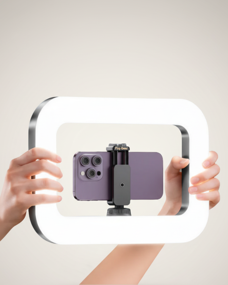 Fliq CreatorLight LED Pro full panel front view cold shoe mount