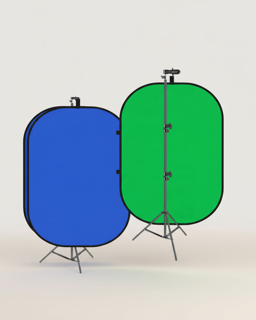 Fliq Portable Green Screen fully open pop-up position front view