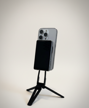 Fliq Dual-Mount Mini Tripod lifestyle filming setup on desk