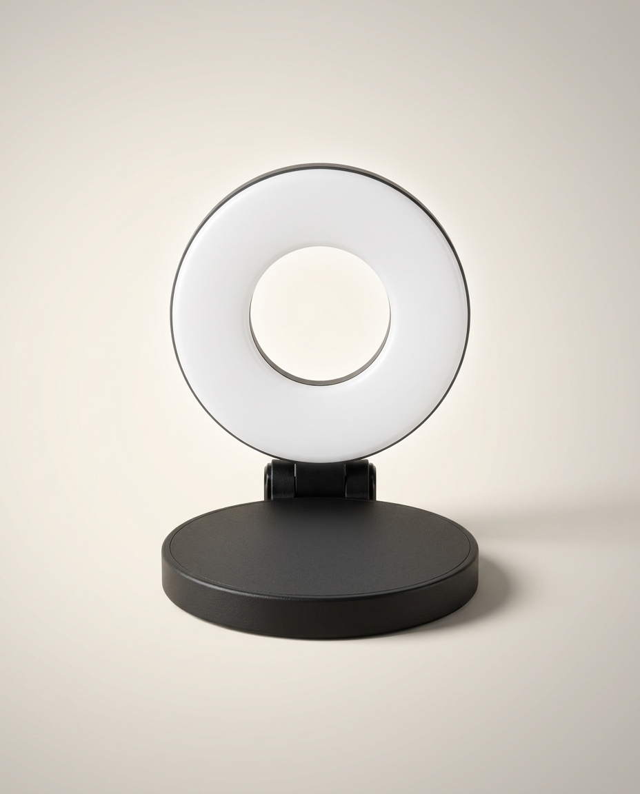 Fliq MagSafe Light Pro snapped onto phone warm light filming setup