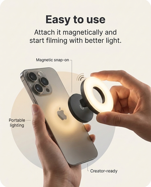 Fliq MagSafe Light Pro paired with Fliq Selfie Monitor complete setup
