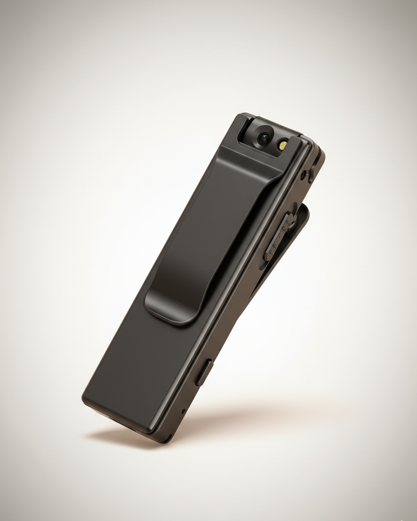 Fliq POV Pocket Mini Camera front view magnetic clip mount metal housing