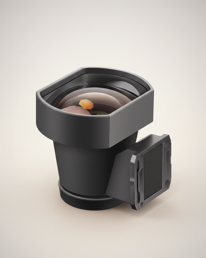 Fliq Optical Viewfinder Pro front view aircraft aluminum body cold shoe mount